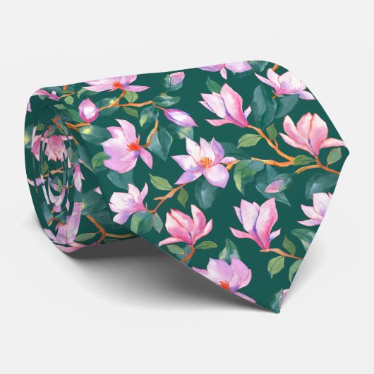 Blooming magnolia stropdas (Opgerold)