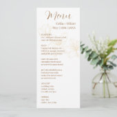 Blooming met liefde: Minimale witte bruiloft Menu  (Staand voorkant)