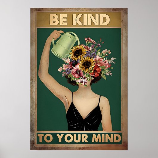"Blooming Mind Art - Floral Mental Wellness Poster (Voorkant)