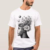Blooming Mind – Surreal Garden Head T-Shirt (Voorkant)