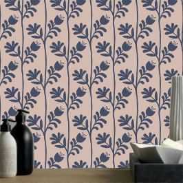 Blooming Minimalism XL2 donkerblauwe bloemen Behang