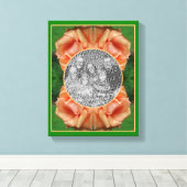 Blooming Peach Roos Creëer Uw eigen foto Canvas Afdruk (Insitu (Houten vloer))