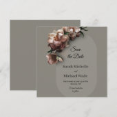 Blooming Peonies Save the Date Invite (Voorkant / Achterkant)