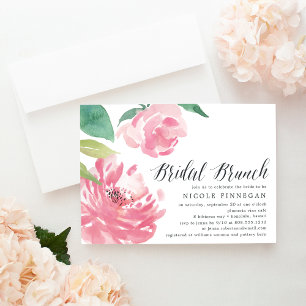Blooming Peony Uitnodiging van Bridal Brunch