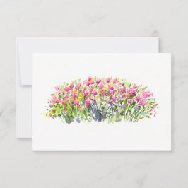 Blooming Pink Garden – Minimal Floral Design Bedankkaart