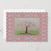 Blooming Pink Tree Note Kaart (Voorkant / Achterkant)