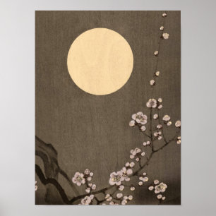 Blooming Plum Blossom op Full Moon door Ohara Koso Poster