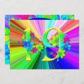 Blooming Rainbow Flowers voor 19th Birthday (Voorkant / Achterkant)