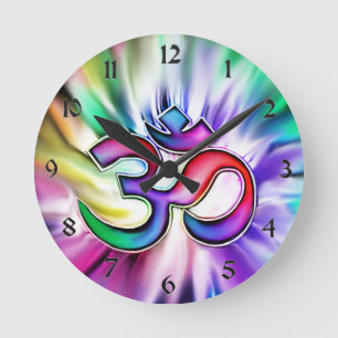 Blooming Rainbow Lotus OM Ronde Klok