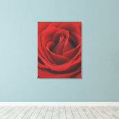 Blooming Red Rose Canvas Afdruk (Insitu (Houten vloer))