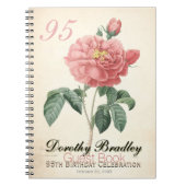 Blooming Roos 95th Birthday Guest Book Notitieboek (Voorkant)