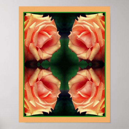 Blooming Roos Abstract Poster (Voorkant)