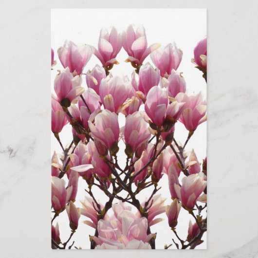 Blooming roze Magnolias Spring Flower Briefpapier (Voorkant)
