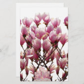 Blooming roze Magnolias Spring Flower Briefpapier (Voorkant / Achterkant)