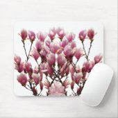 Blooming roze Magnolias Spring Flower Muismat (Met muis)
