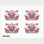 Blooming roze Magnolias Spring Flower Rechthoekige Sticker (Vel)