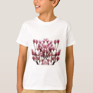 Blooming roze Magnolias Spring Flower T-shirt