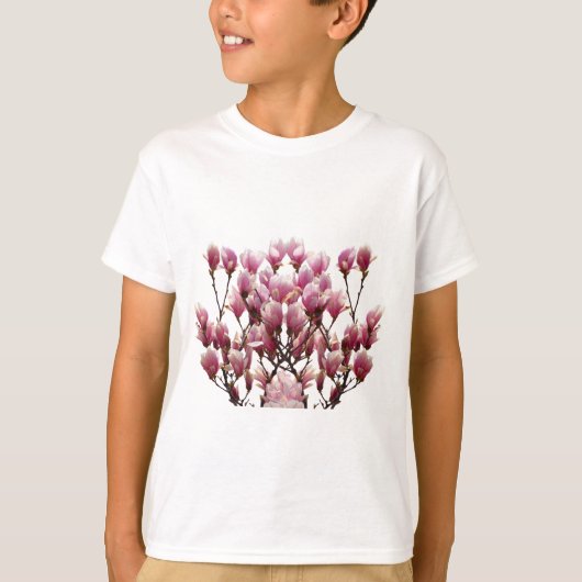 Blooming roze Magnolias Spring Flower T-shirt (Voorkant)