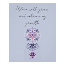 Blooming Serenity Mandala Glossy Poster
