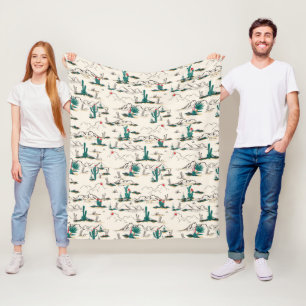 Blooming Succulents Patroon Fleece Deken