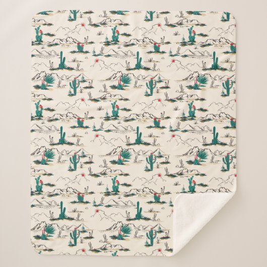 Blooming Succulents Patroon Sherpa Deken (Voorkant)