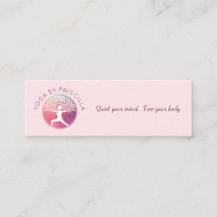 Blooming Tree Woman Yoga Pose Logo Mini Visitekaartje