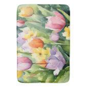 Blooming Tulips in watercolors Badmat (Voorkant Verticaal)