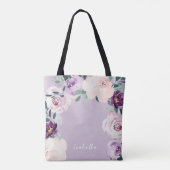 Blooming van botanisch paars gepersonaliseerd tas  (Achterkant)