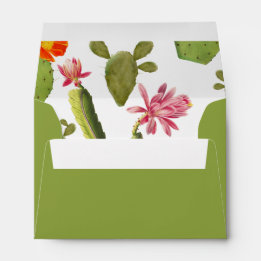 Blooming van cactus bruiloft envelop