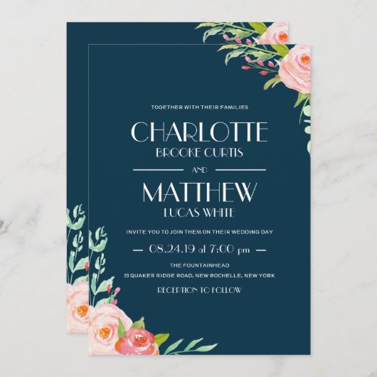 Blooming van chemicaliën | Uitnodiging tot weddens (Voorkant / Achterkant)