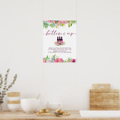 Blooming van Chic Floral Wedding Open Bar Teken Poster (Keuken)