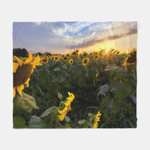 Blooming van zonnebloemen fleece deken