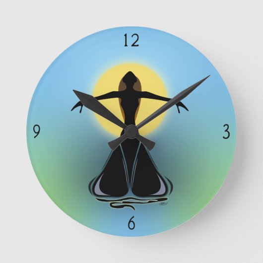 Blooming Vrouw  Ronde Klok (Voorkant)