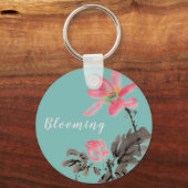 Blooming Waterverf Floral Lotus Sleutelhanger (Voorkant)