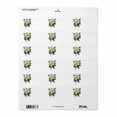  Blooming White Magnolia Blossom Flowers Etiket (Full Sheet)