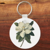  Blooming White Magnolia Blossom Flowers Sleutelhanger (Voorkant)