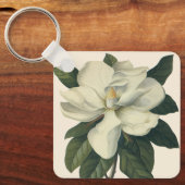  Blooming White Magnolia Blossom Flowers Sleutelhanger (Voorkant)