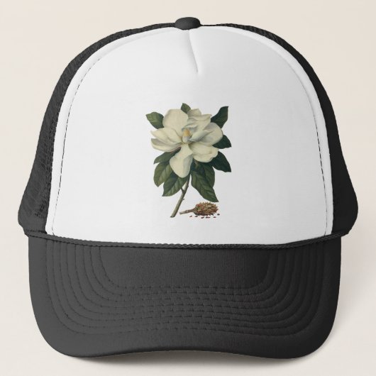Blooming White Magnolia Blossom Flowers Trucker Pet (Voorkant)