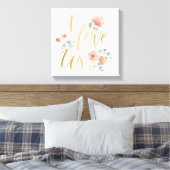 Blooming, wit | Ik hou van ons Canvas Afdruk (Insitu (Slaapkamer))