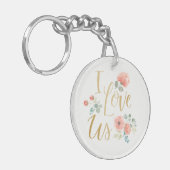 Blooming, wit | Ik hou van ons Sleutelhanger (Voorkant Links)