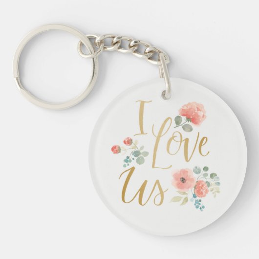 Blooming, wit | Ik hou van ons Sleutelhanger (Voorkant)