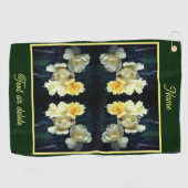 Blooming Yellow Roses Abstract gepersonaliseerd Golfhanddoek (Horizontaal)
