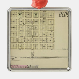 Bloomington en Riverton, Nebraska Metalen Ornament