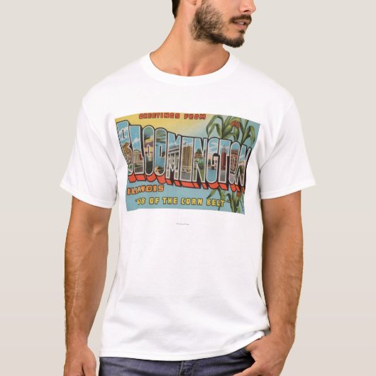 Bloomington, Illinois - Large Letter Scenes 2 T-shirt (Voorkant)