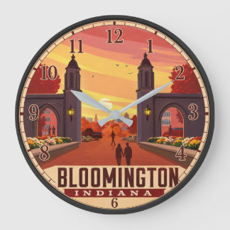 Bloomington Indiana College Town Travel Poster Grote Klok