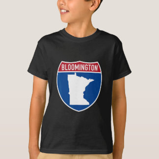 Bloomington Minnesota Kaart Snelweg Interstate Bor T-shirt
