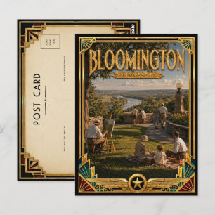 Bloomington Minnesota Vintage Art Deco Gouden Tijd Briefkaart