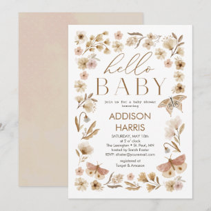  Blooms Baby shower Invitation Kaart