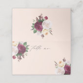  blooms bloemenbruiloft plaats kaart (Buitenkant ongevouwen)