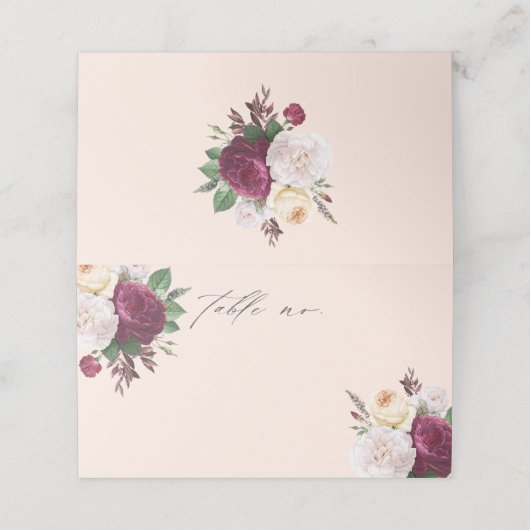  blooms bloemenbruiloft plaats kaart (Buitenkant ongevouwen)